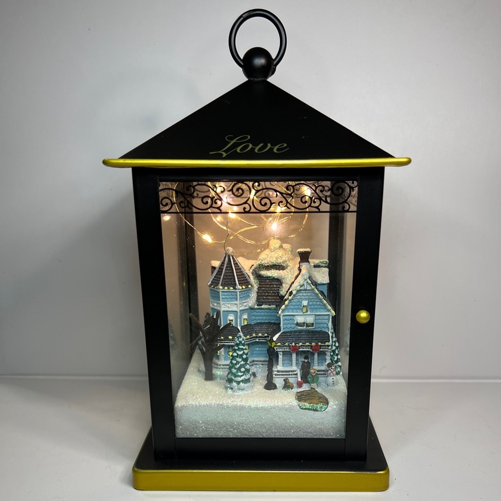 Thomas Kinkade Christmas Lantern "Love" Illuminated Lantern House